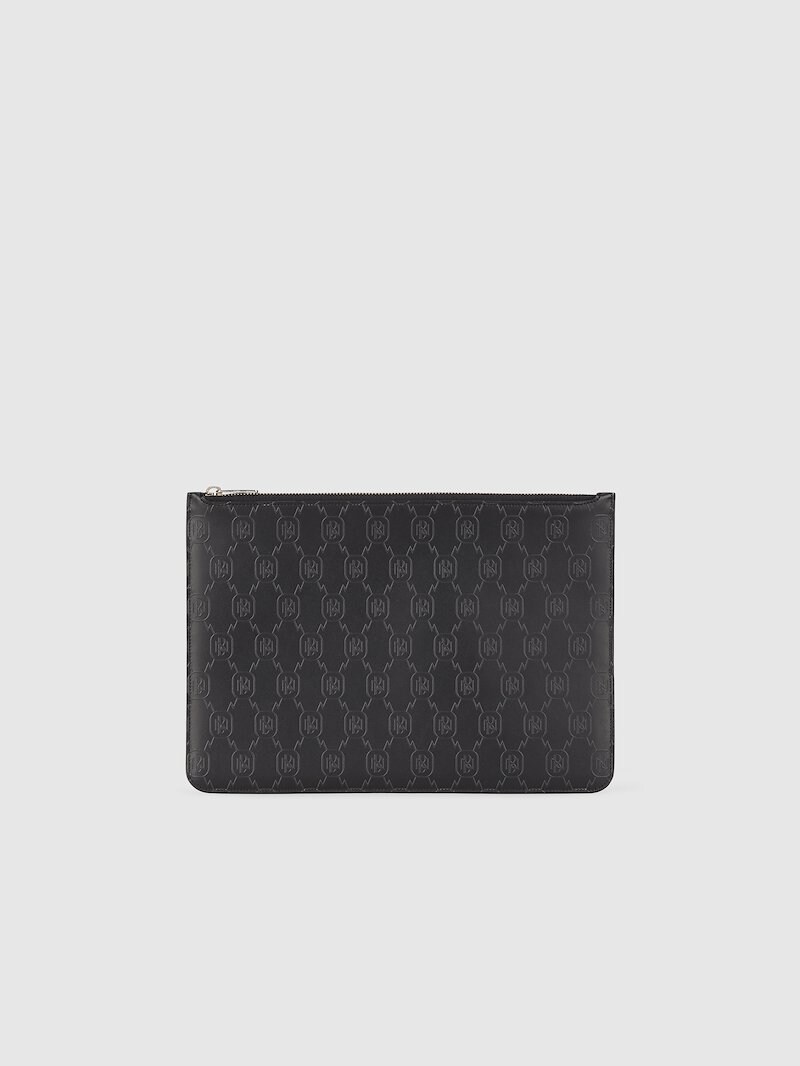 All-over Monogram Leather Large Pouch