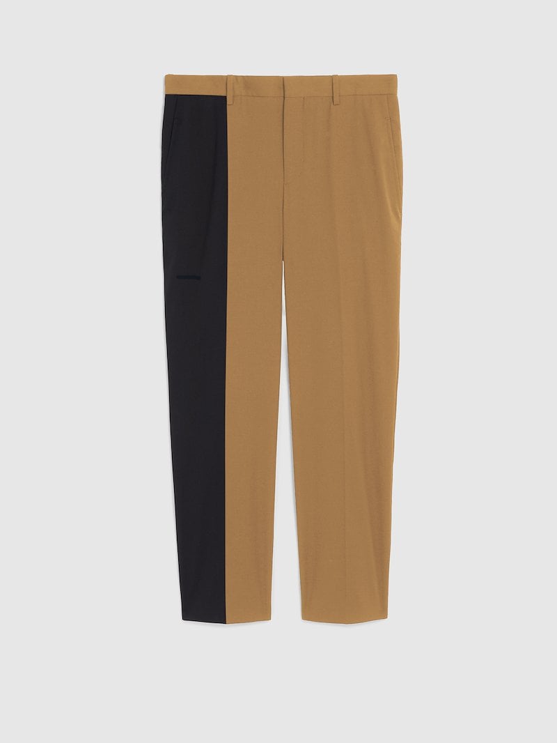 Bi-colour Fine Stretch Cotton Slim Trousers