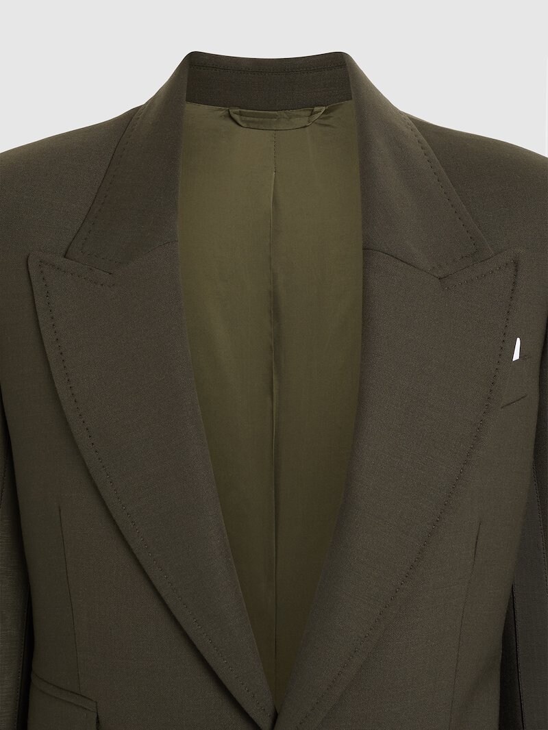 One Button Fine Bi-stretch Gabardine Mens Jacket