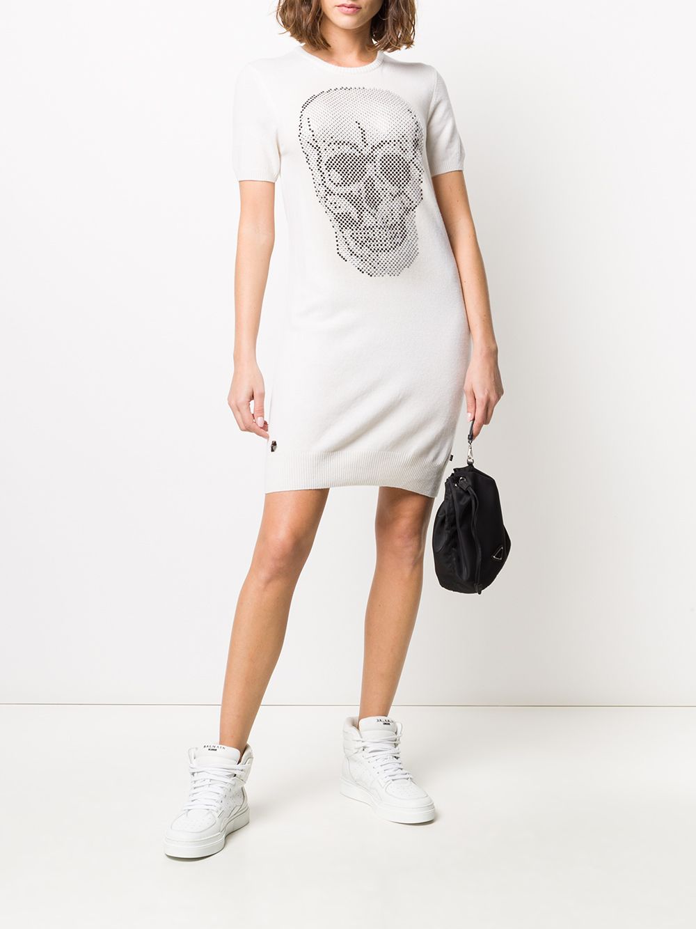 фото Philipp plein трикотажное платье с декором skull