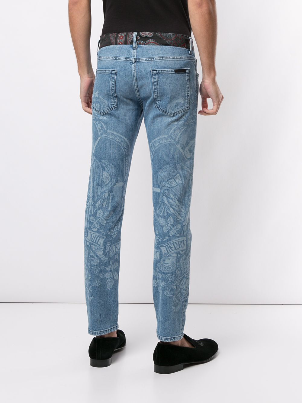 фото Dolce & gabbana джинсы кроя слим с принтом henry viii