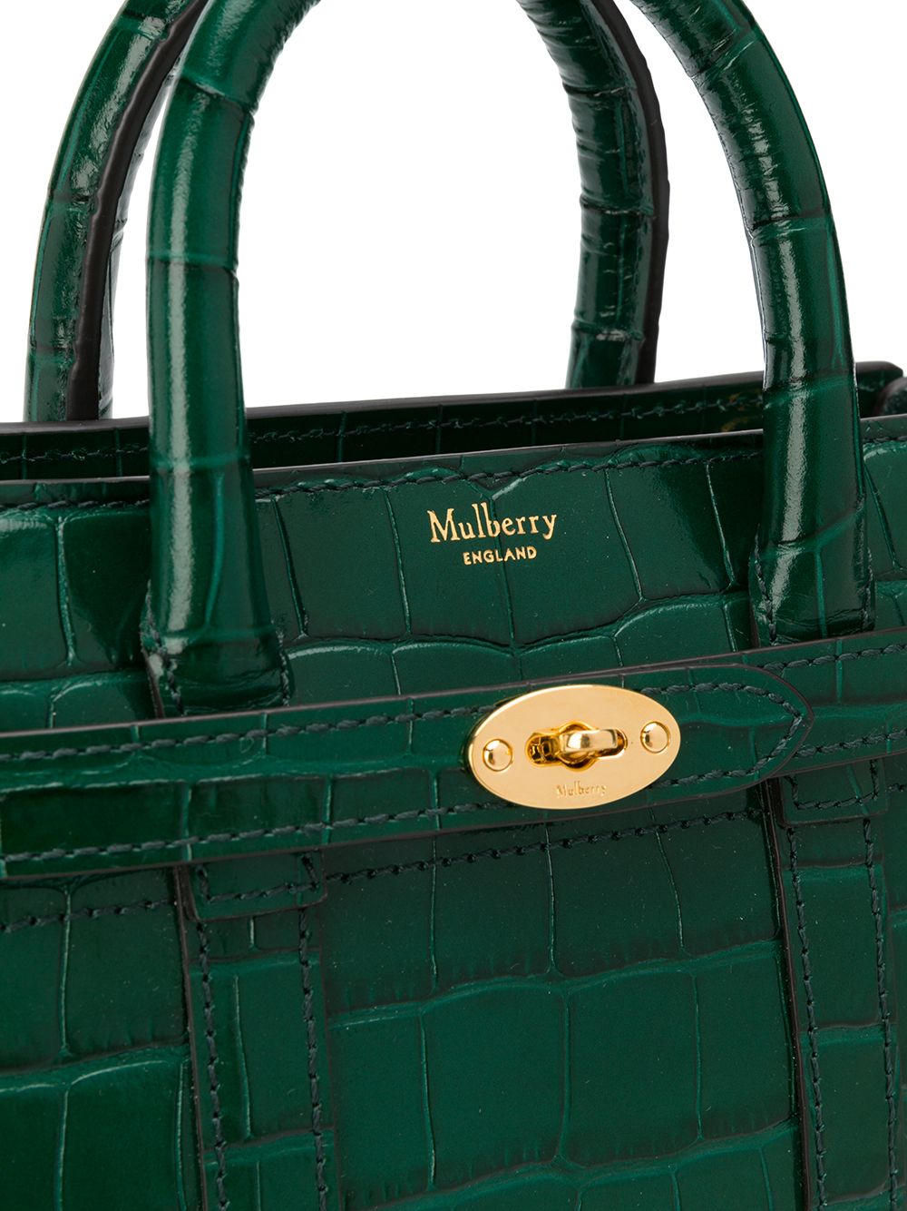 фото Mulberry сумка bayswater с тиснением под крокодила