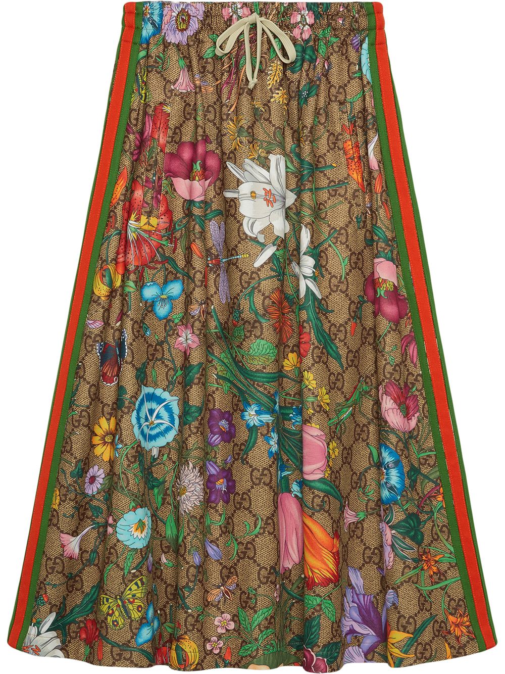 фото Gucci юбка а-силуэта с принтом flora