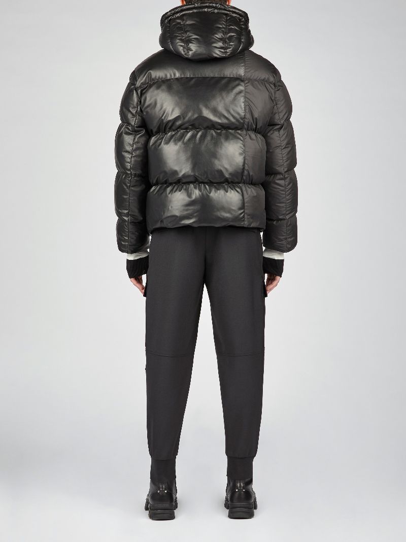 Hybrid Leather And Nylon Zip-Up Puffer Jacket | NeilBarrett.com