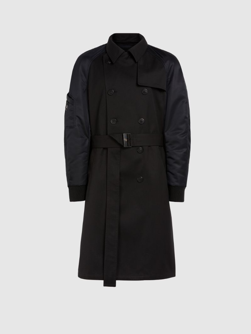 black hybrid trench coat