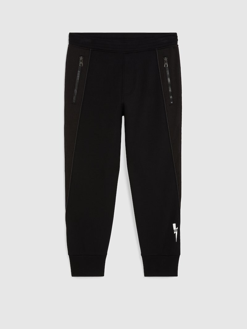 "Sports Bolt" Bonded Jersey Skinny Sweatpants With Piping