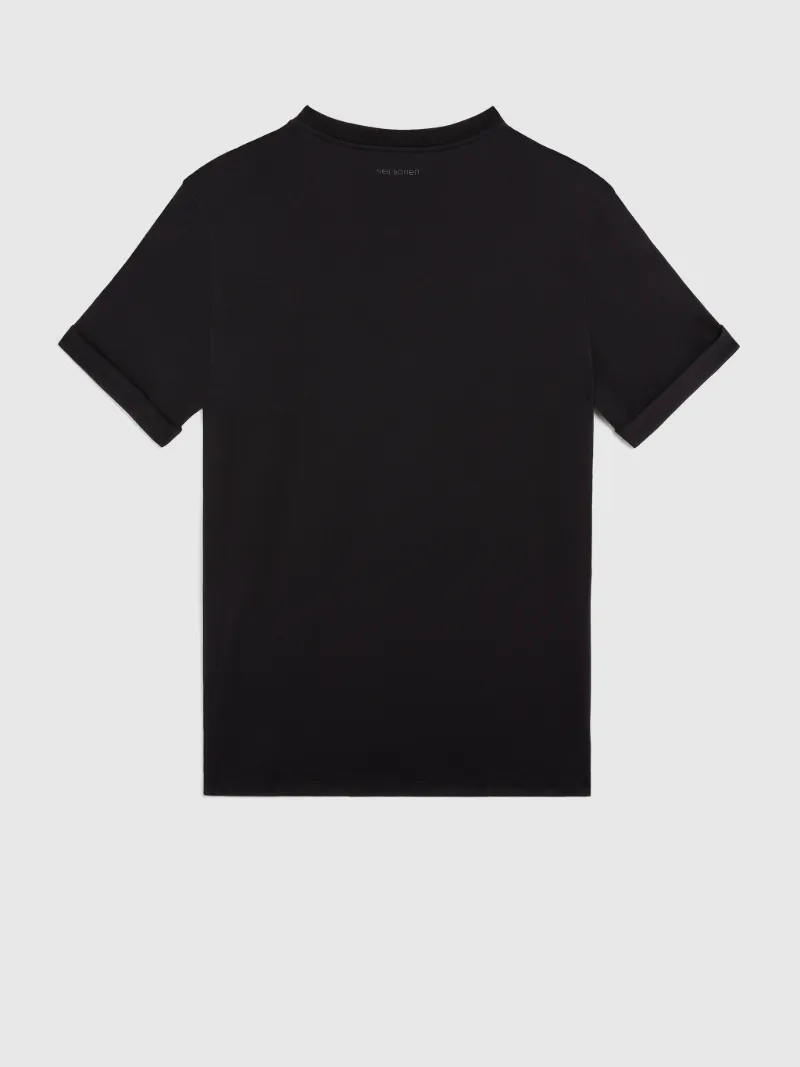 Plain black t 2024 shirt rolled sleeves