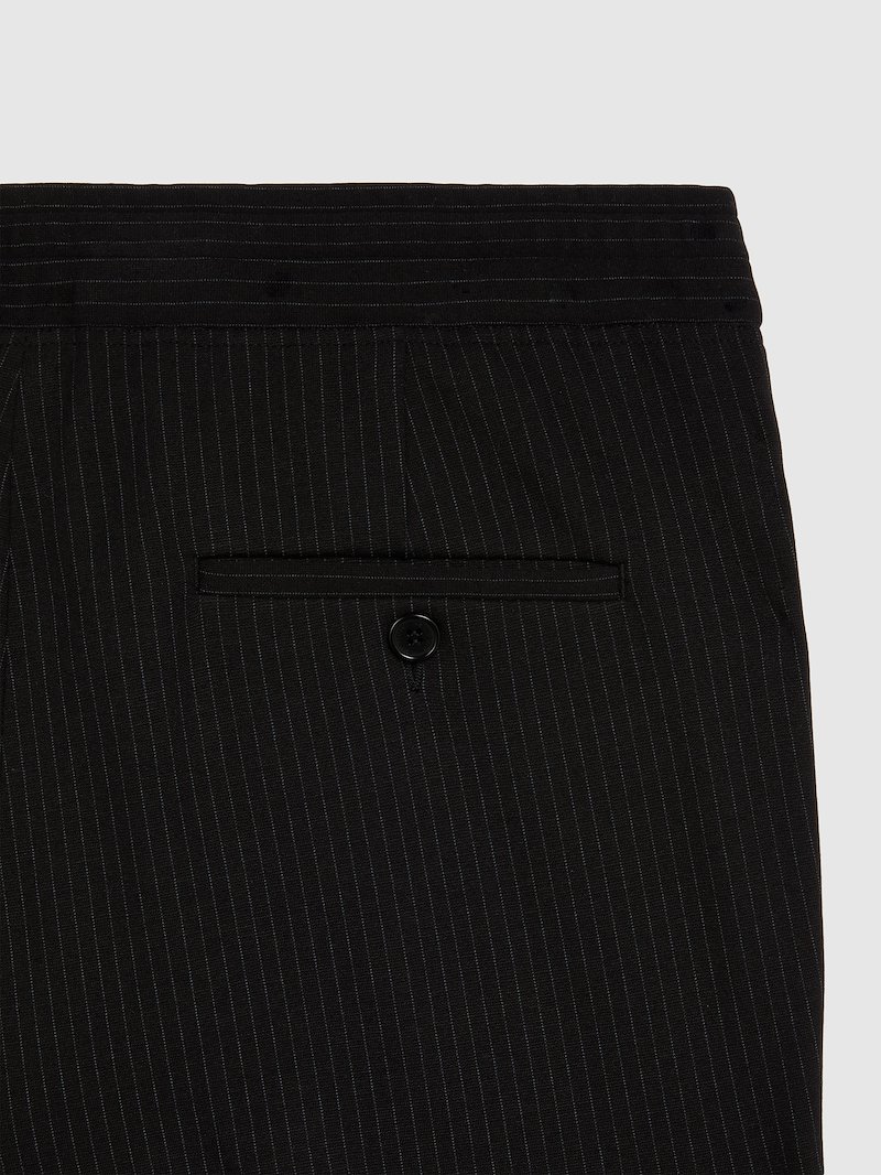 Minimalist Pinstripe Elastic Waistband Trousers - Long Length