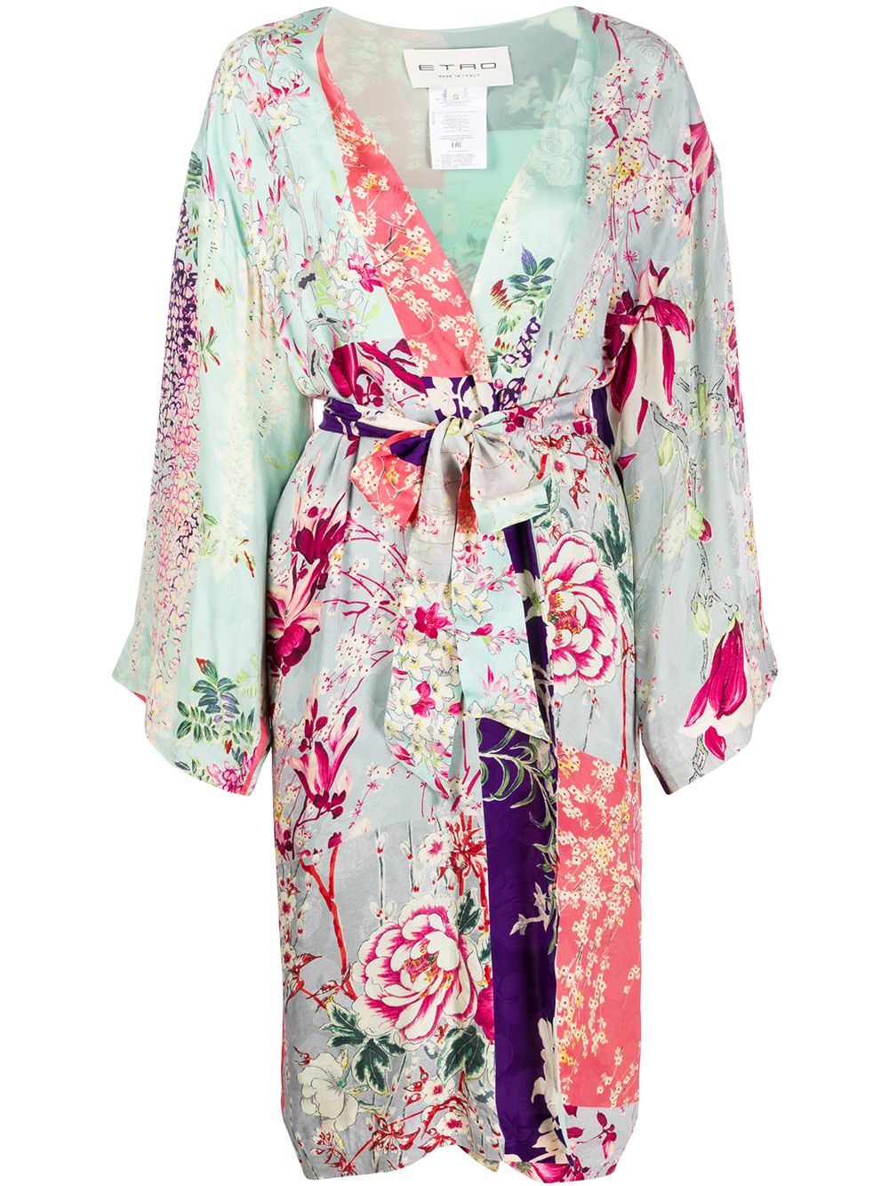 фото Etro пальто-кимоно с цветочным принтом