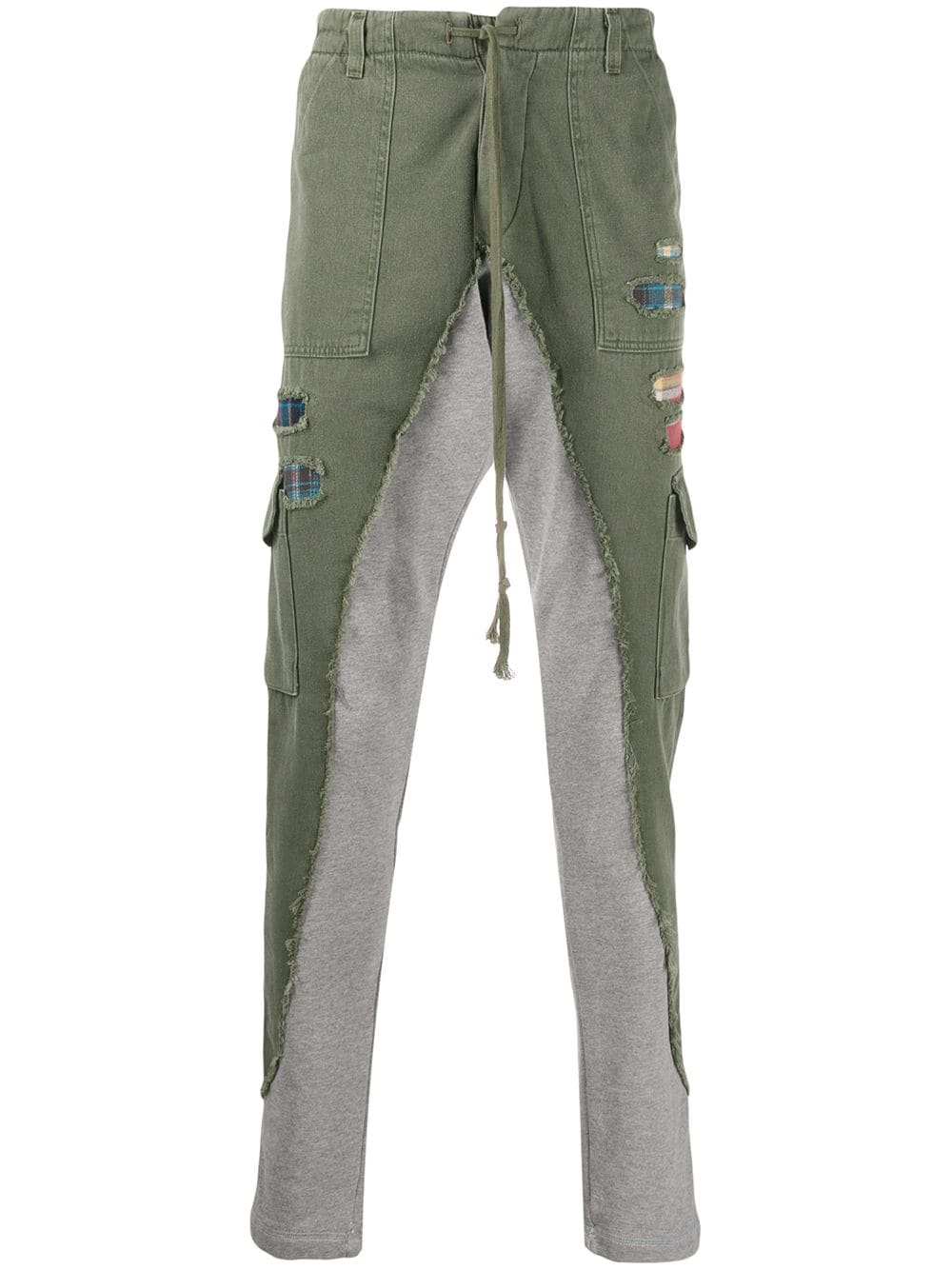 фото Greg lauren брюки карго с контрастными вставками