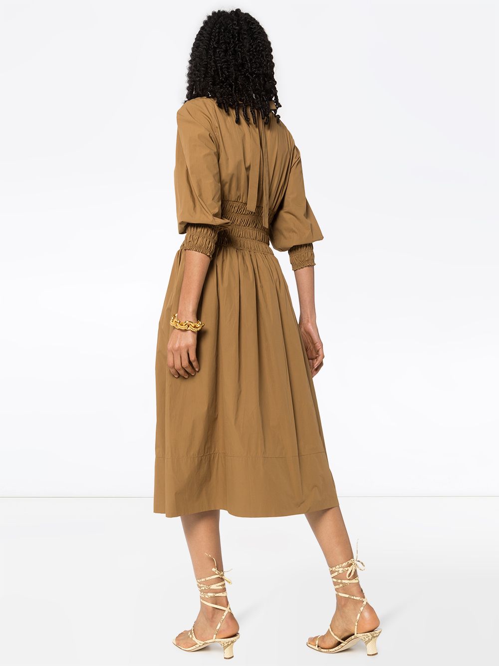 фото Three graces arianna smocked-waist midi dress