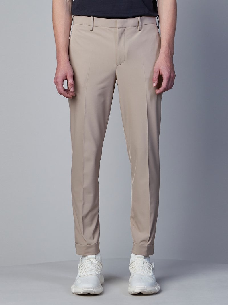 Minimalist 360° Stretch Slim Trousers With Zipped Cuffs - Regular Length