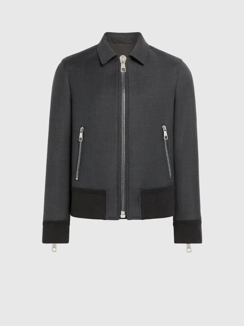 Minimalist Bonded-Wool Harrington Jacket | NeilBarrett.com Minimalist Bonded-Wool Harrington Jacket | NeilBarrett.com