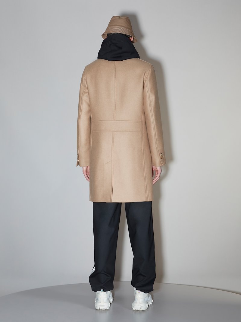 Minimalist Double-Breasted Camel-Hair Coat