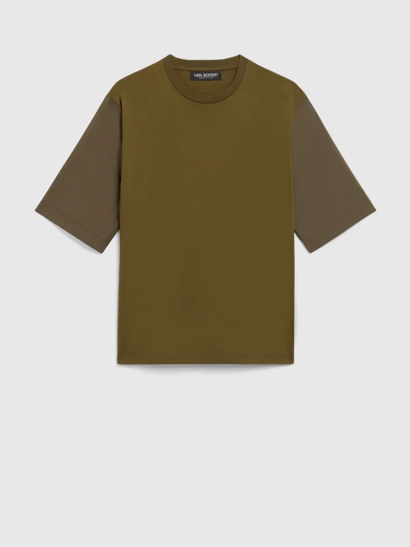 Travel Cotton T-Shirt With Nylon Sleeve 