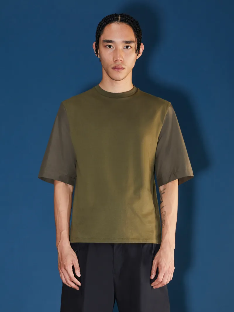 Travel Cotton T-Shirt With Nylon Sleeve 