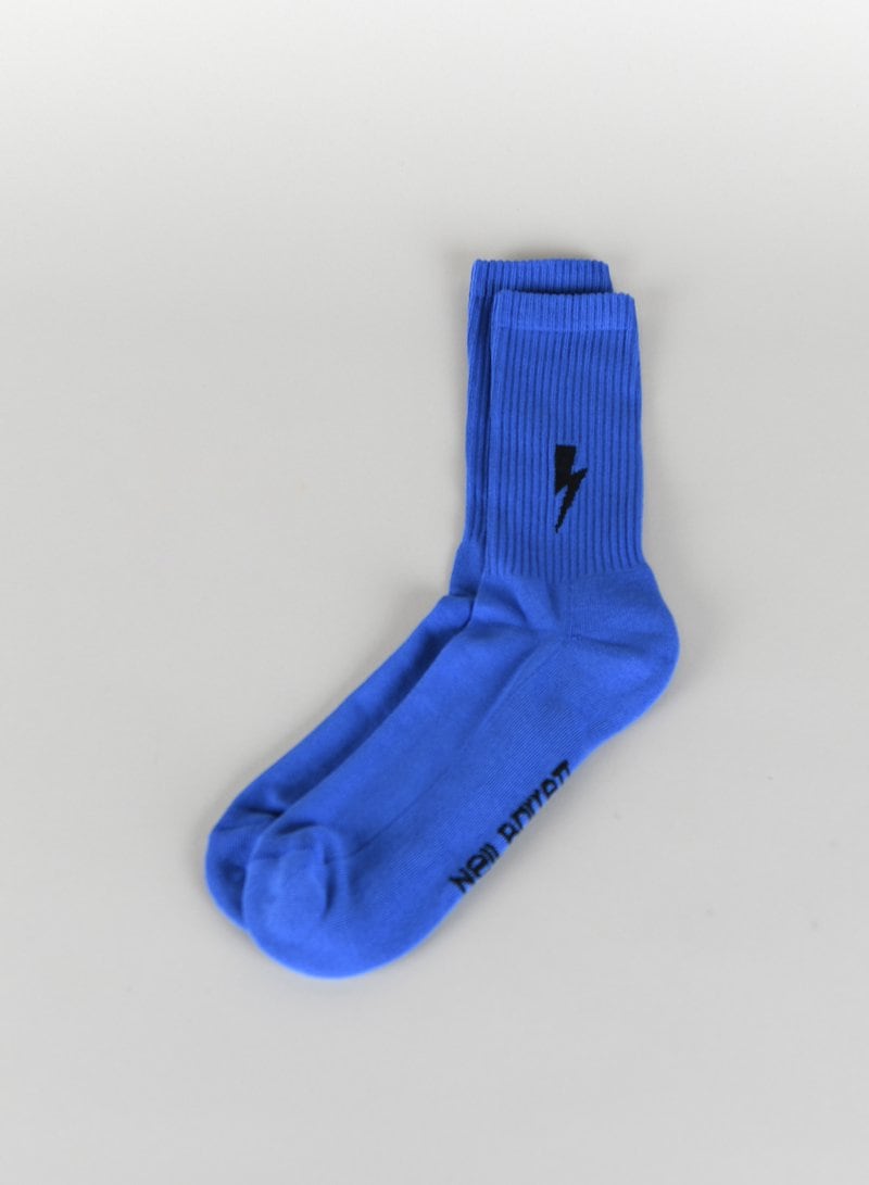 Thunderbolt-Intarsia Cotton Socks