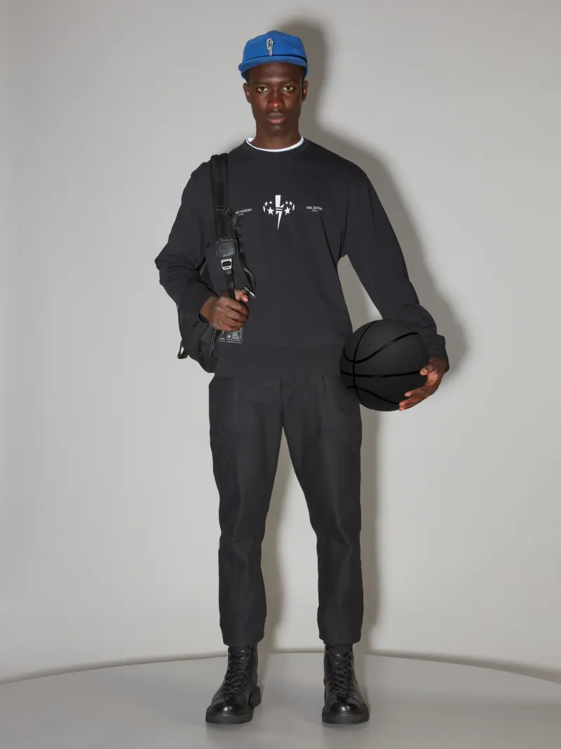 Neil Barrett Thunderbolt-print Cotton Sweatshirt | Black
