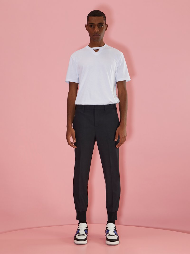 Minimalist Slim-Fit Rib Cuff Trousers Regular Length