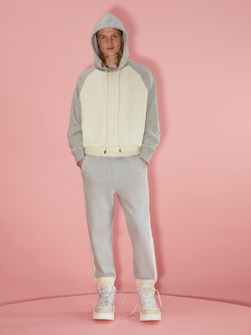 Hybrid Cable-Knit Hoodie