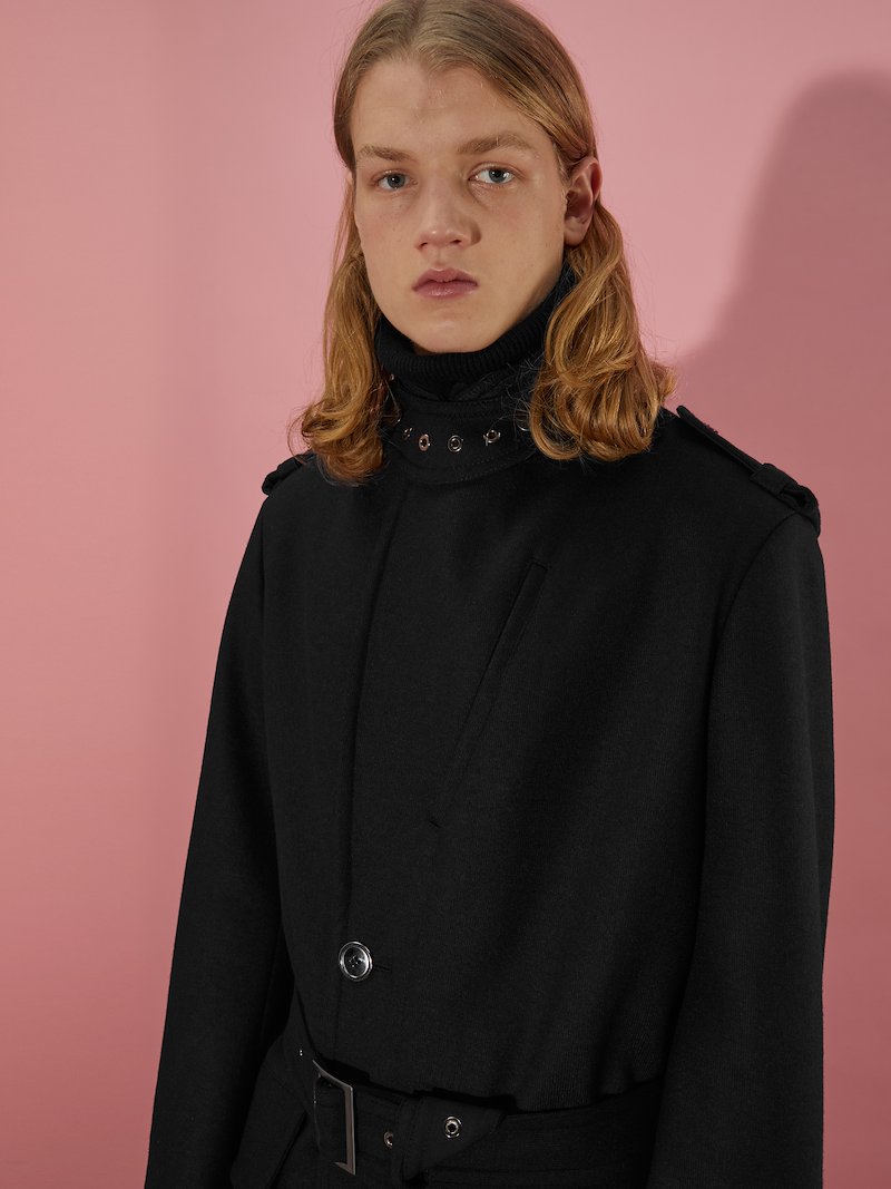 Single-Breasted Wool Blend Coat