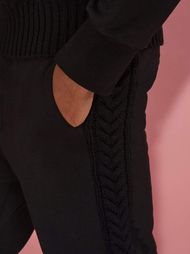 Hybrid Loose Cargo Sweatpants With Knit Details Regular Length