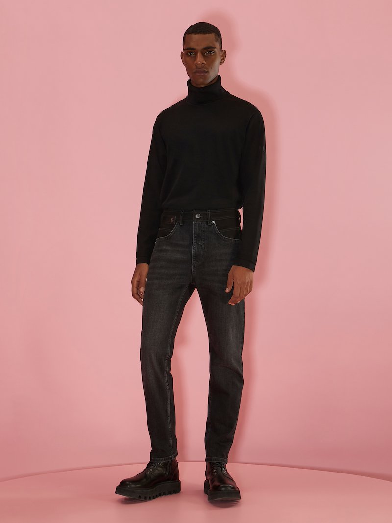 Slim Low Rise Eco Suede Details Jeans
