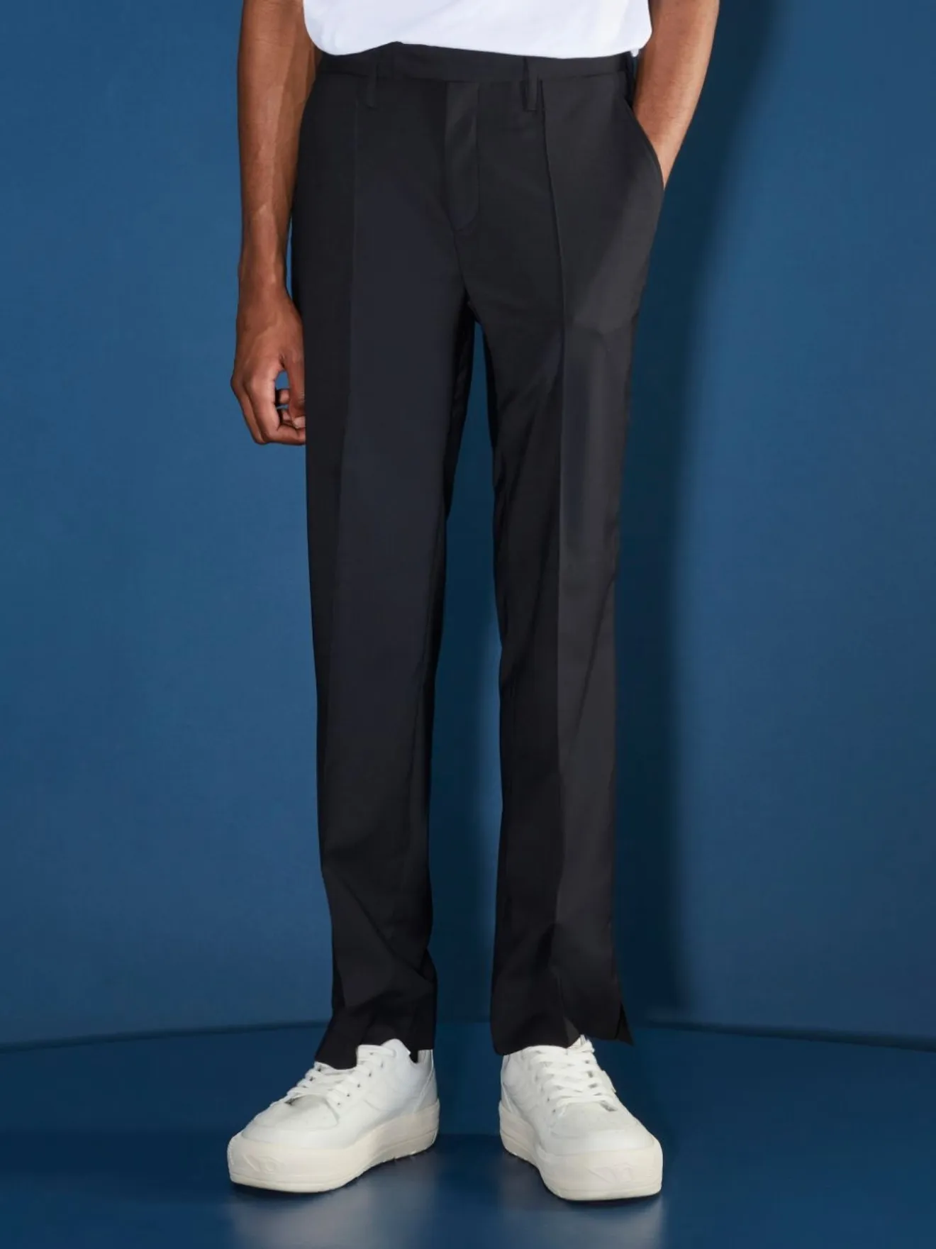 tailored straight-leg trousers 