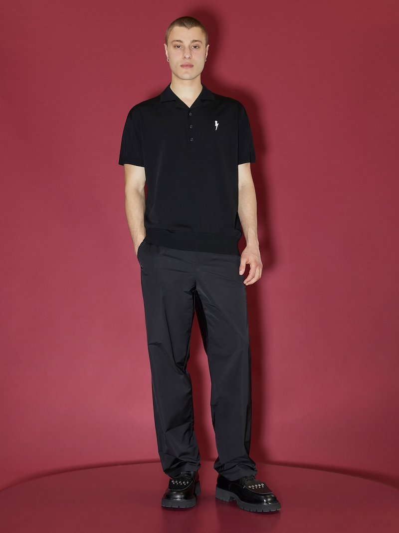 Thunderbolt Logo Tecno Knit Polo Shirt