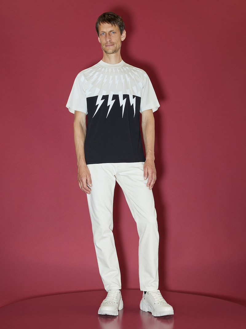 Mixed Fair Isle Thunderbolt T-Shirt