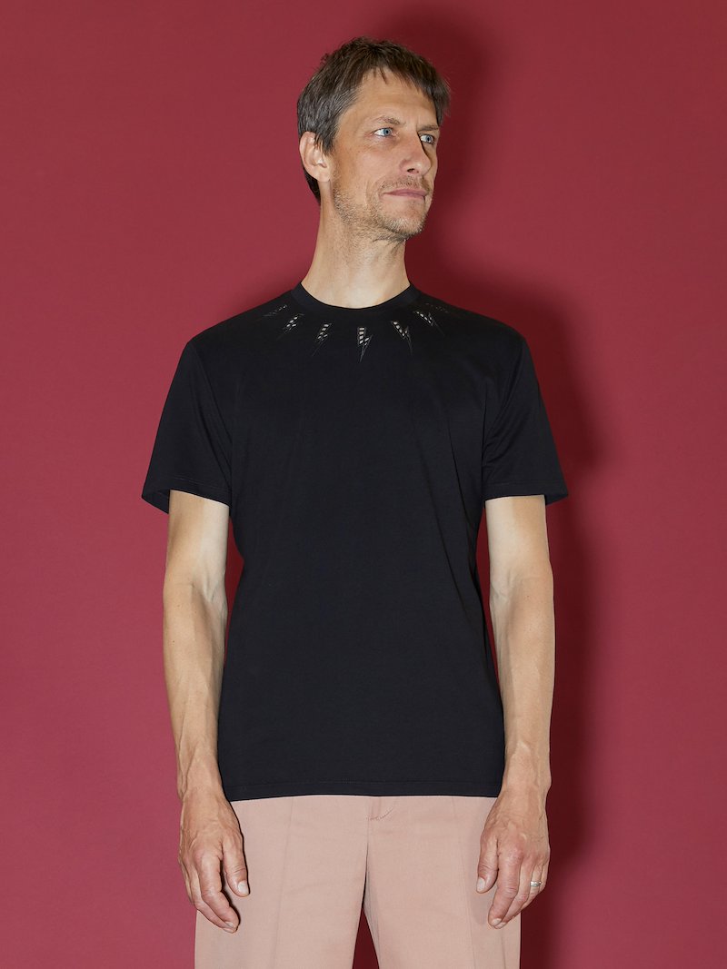 Broderie Anglaise Collar Bolt T-Shirt