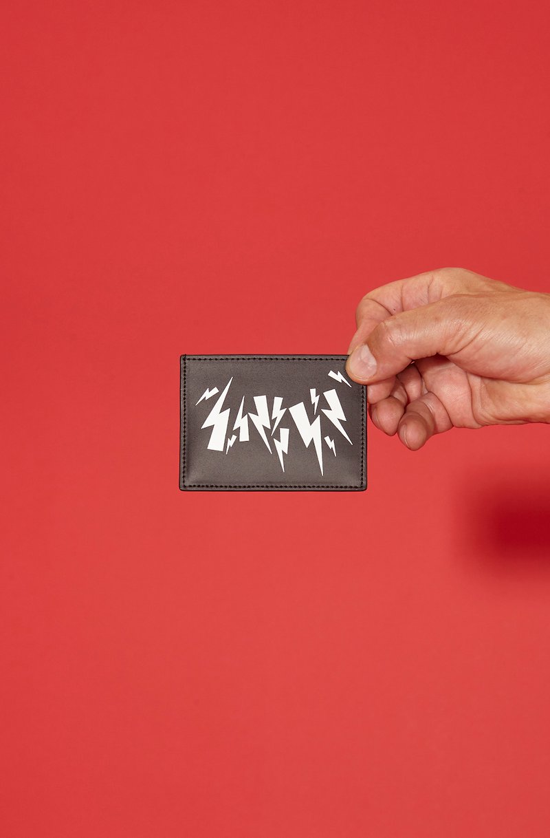 Jumbled Bolts Leather Four Slots Card Holder