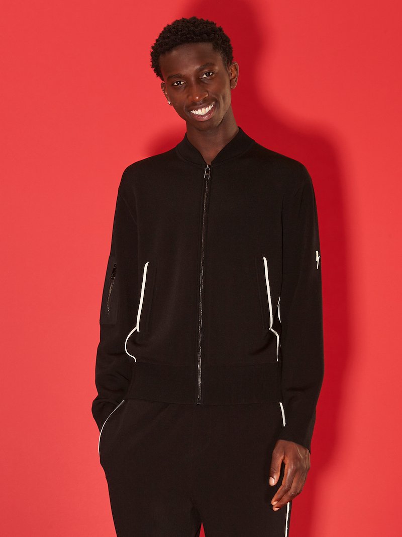 Hybrid Tecno Knit Bomber Jacket