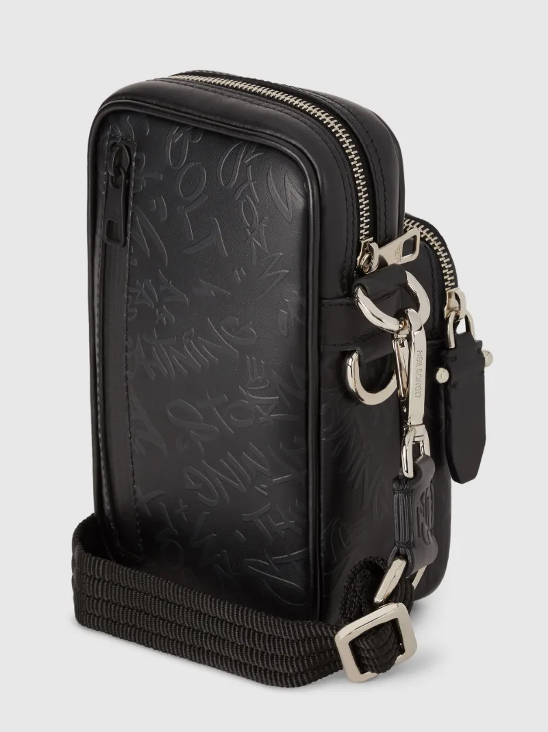 black leather flight bag