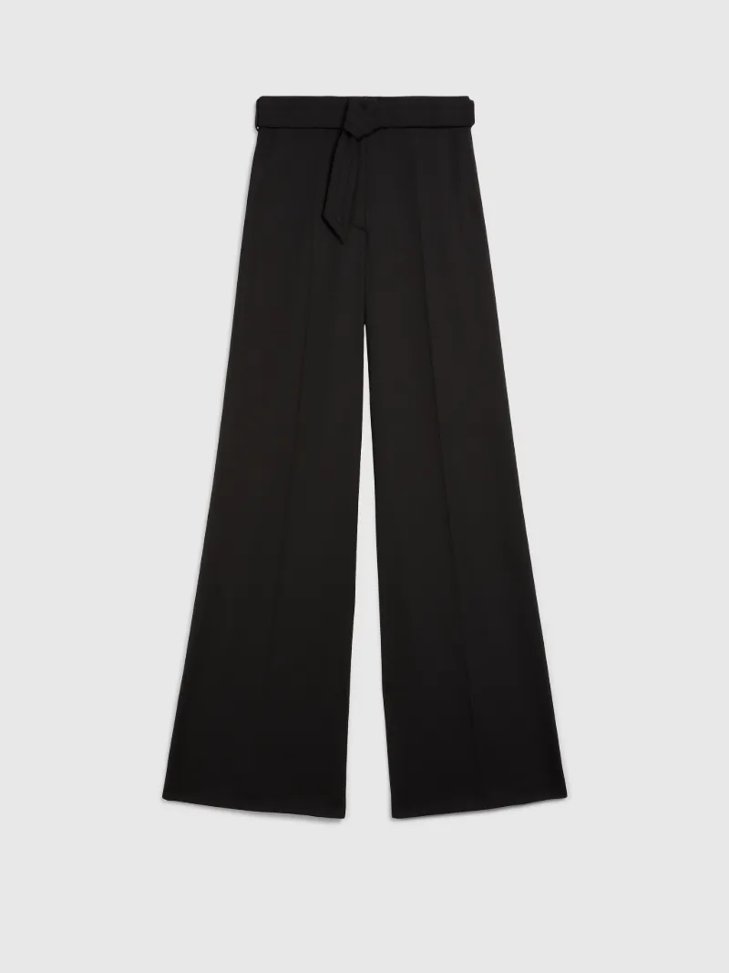 black high waisted wide leg trousers