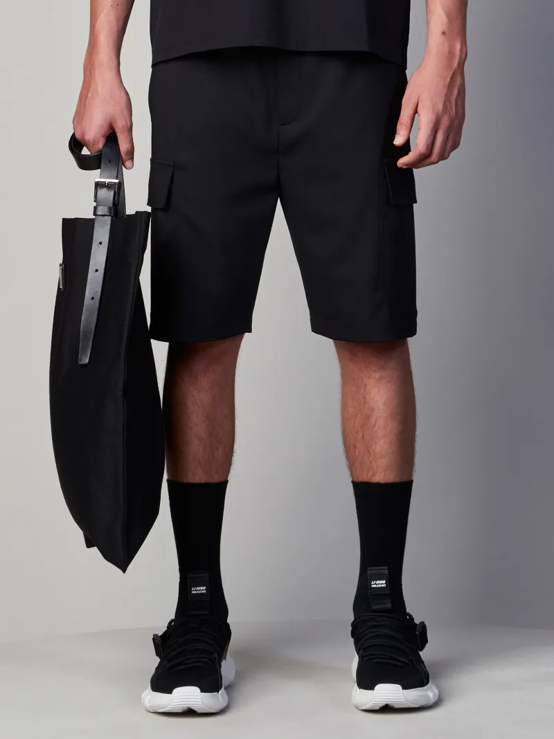 Elastic Waistband Cargo Shorts 