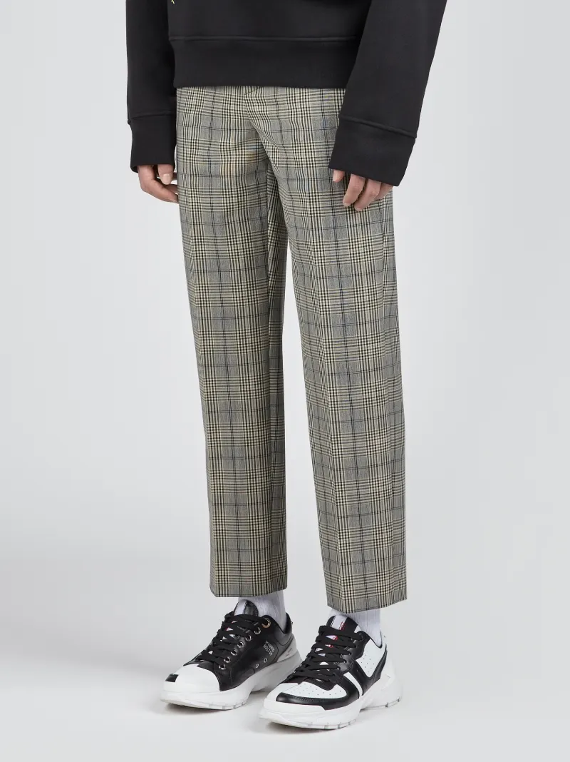 check slim trousers