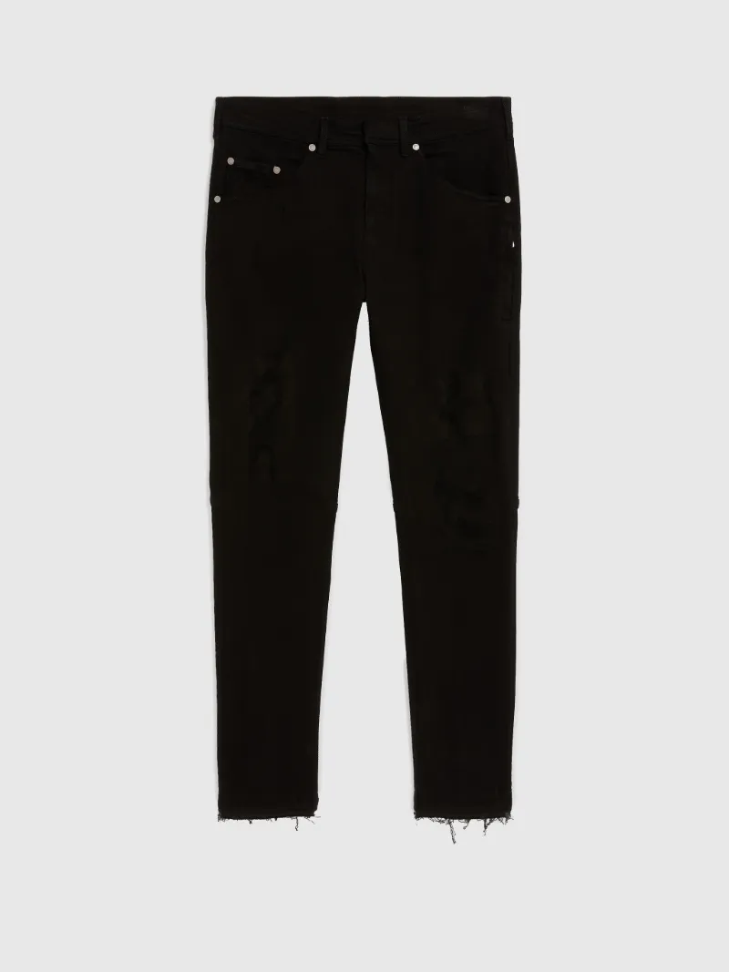 extreme distressed skinny jeans