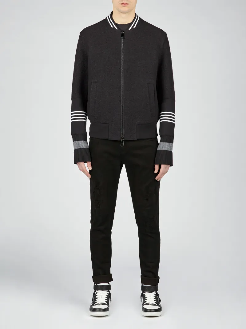 Extreme Distressed Black Drill Denim Skinny Jeans | NeilBarrett.com