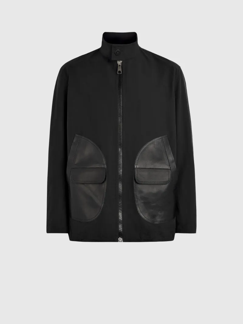 Fine Bonded Rain Jacket With Leather Patch Pockets Neilbarrett Com