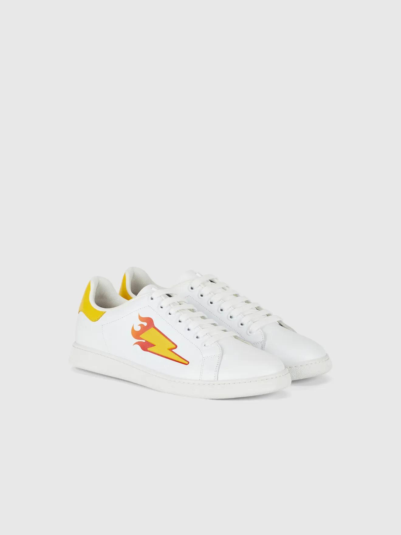 red leather tennis shoes