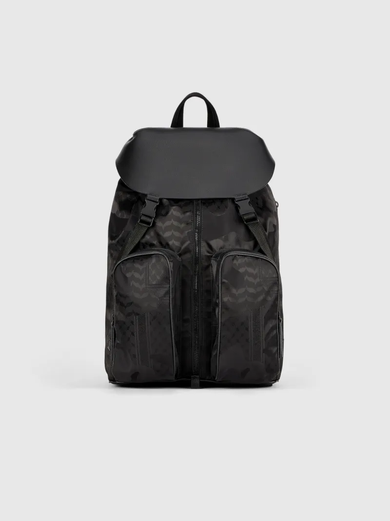 camouflage leather backpack
