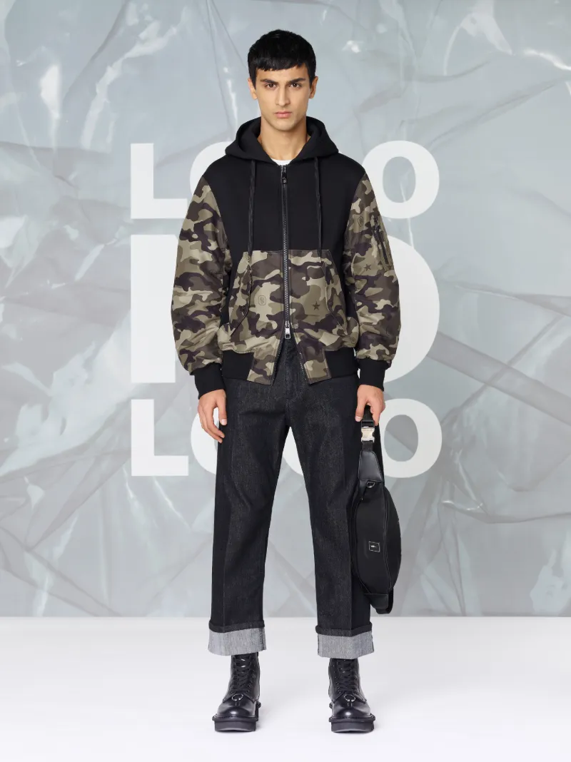 monogram zip up