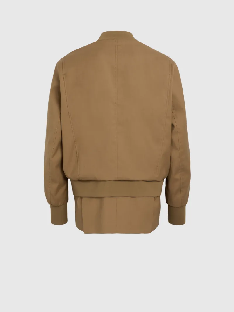 khaki stretch bomber jacket