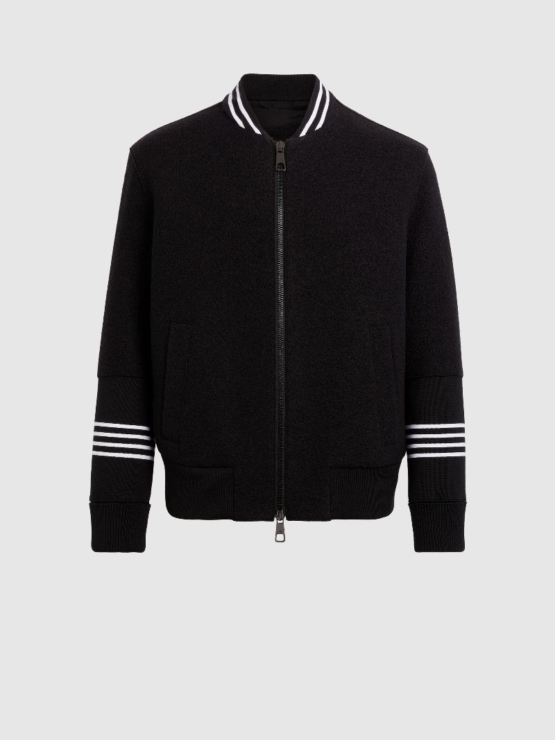 varsity stripe bomber jacket