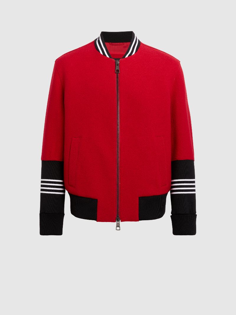 varsity stripe bomber jacket