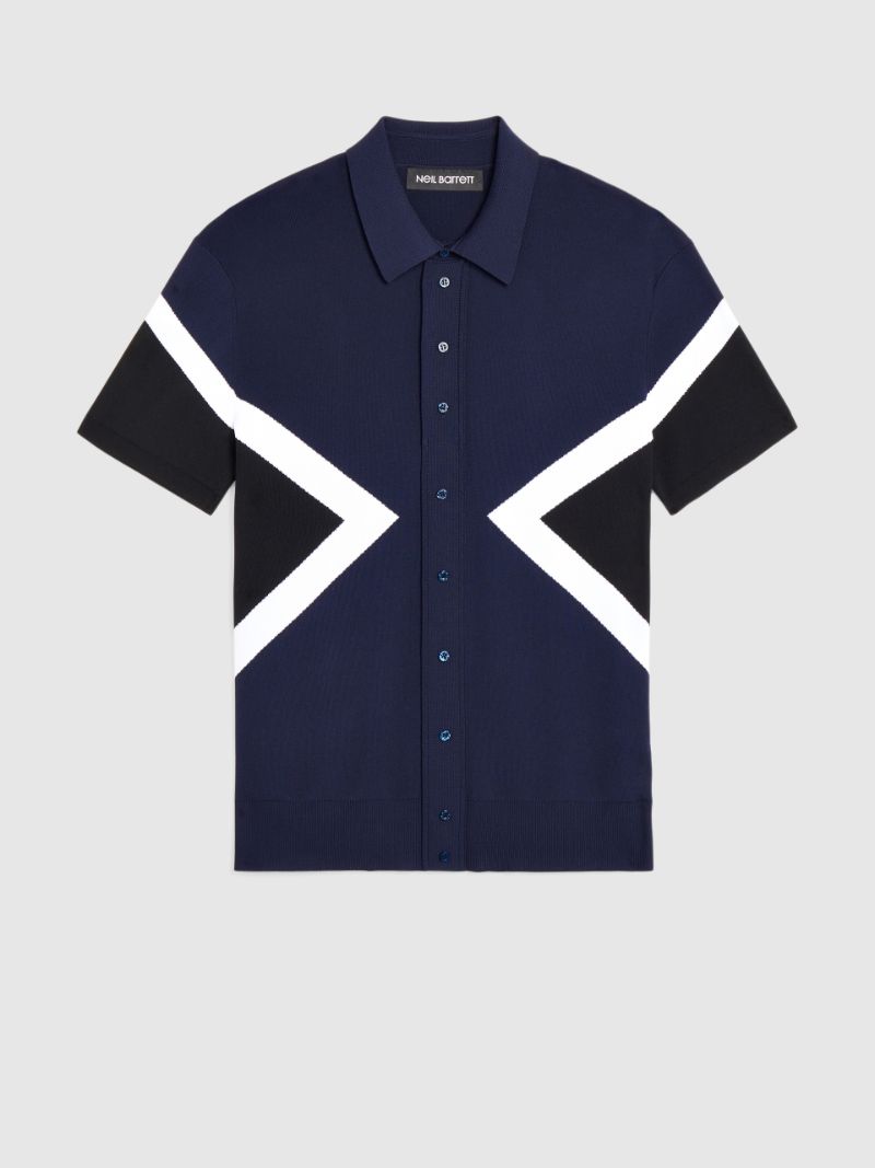 black button up polo shirt