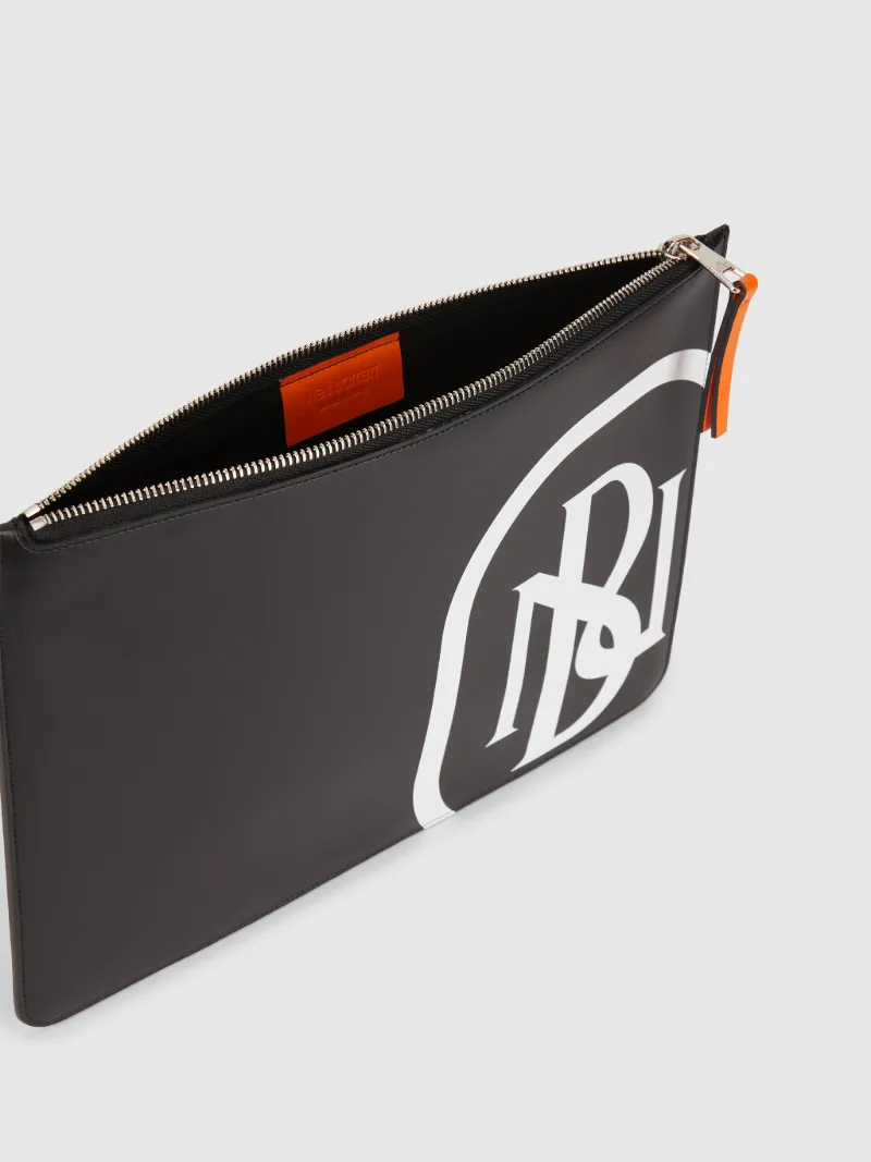 large leather zip pouch