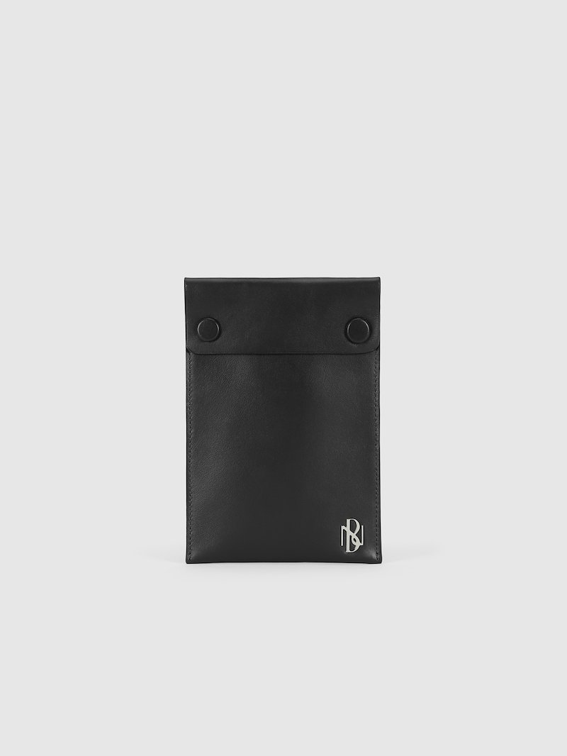 metal monogram smooth leather strap phone case neilbarrett com