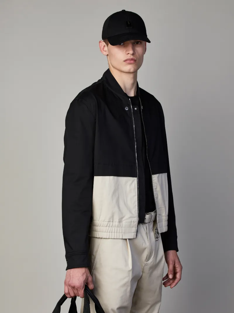 black stretch bomber jacket